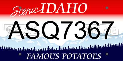 ASQ7367 Idaho License Plate