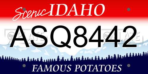 ASQ8442 Idaho License Plate