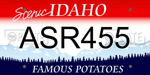 ASR455 Idaho License Plate