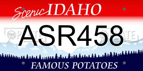 ASR458 Idaho License Plate