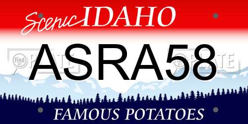 ASRA58 Idaho License Plate