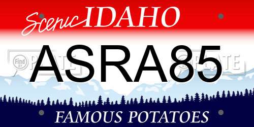 ASRA85 Idaho License Plate