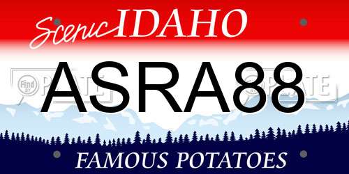 ASRA88 Idaho License Plate