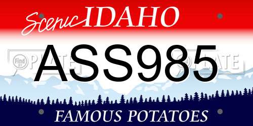 ASS985 Idaho License Plate
