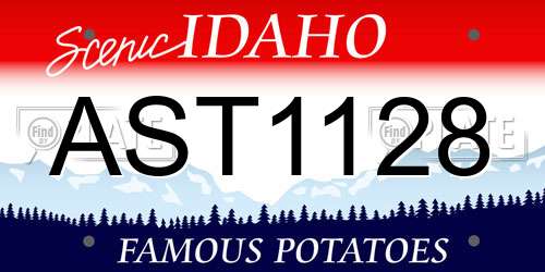 AST1128 Idaho License Plate