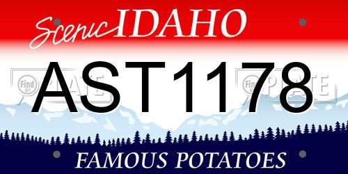 AST1178 Idaho License Plate