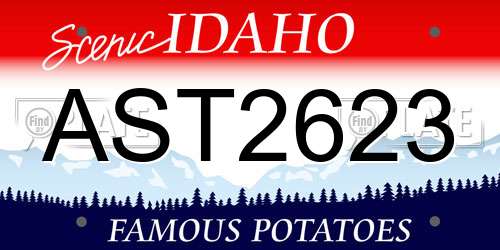 AST2623 Idaho License Plate