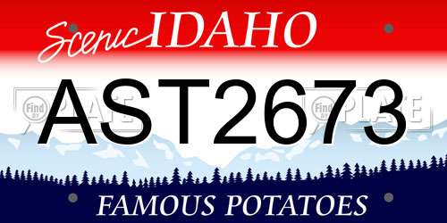 AST2673 Idaho License Plate