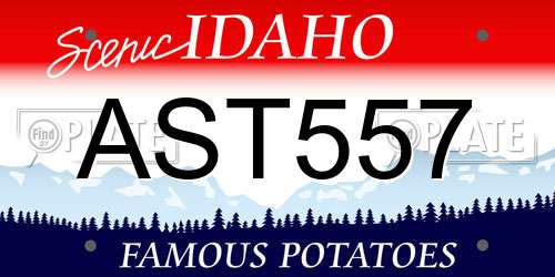 AST557 Idaho License Plate