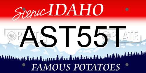 AST55T Idaho License Plate