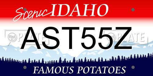 AST55Z Idaho License Plate