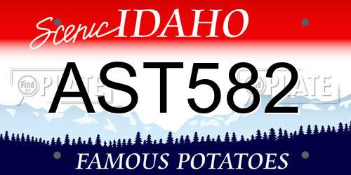 AST582 Idaho License Plate