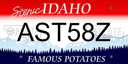AST58Z Idaho License Plate