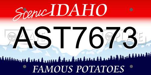 AST7673 Idaho License Plate