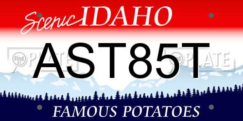 AST85T Idaho License Plate