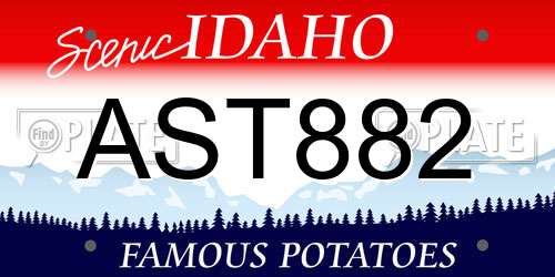 AST882 Idaho License Plate