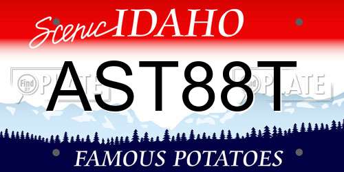 AST88T Idaho License Plate