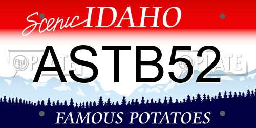 ASTB52 Idaho License Plate