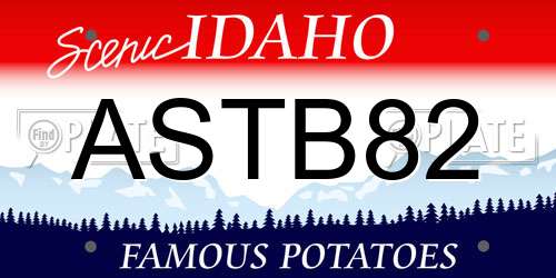 ASTB82 Idaho License Plate