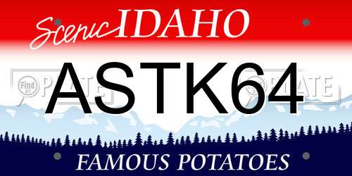 ASTK64 Idaho License Plate
