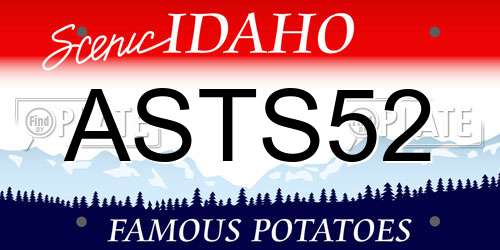 ASTS52 Idaho License Plate