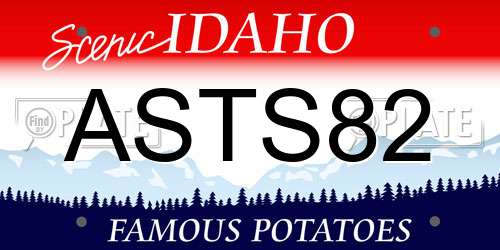 ASTS82 Idaho License Plate