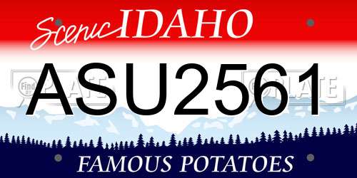 ASU2561 Idaho License Plate