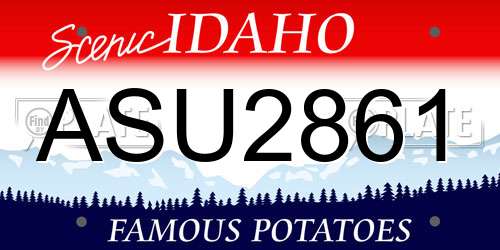 ASU2861 Idaho License Plate