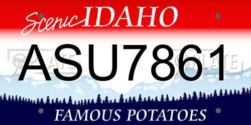 ASU7861 Idaho License Plate