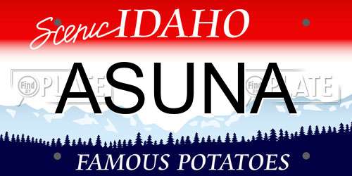 ASUNA Idaho License Plate