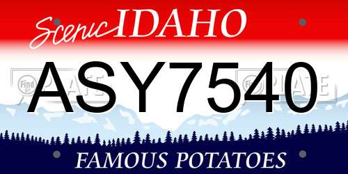 ASY7540 Idaho License Plate