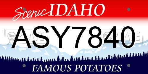 ASY7840 Idaho License Plate