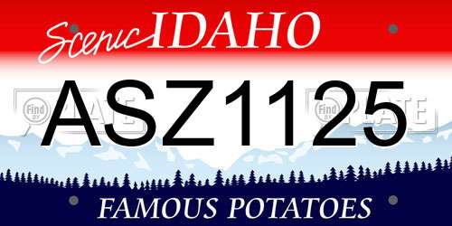 ASZ1125 Idaho License Plate