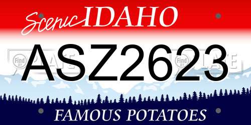 ASZ2623 Idaho License Plate