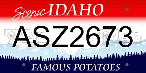ASZ2673 Idaho License Plate