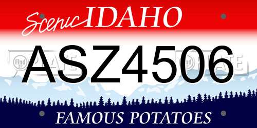 ASZ4506 Idaho License Plate