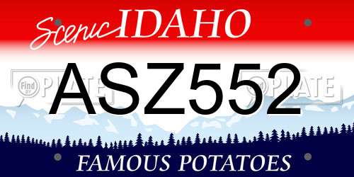 ASZ552 Idaho License Plate