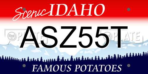 ASZ55T Idaho License Plate