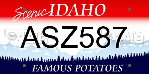 ASZ587 Idaho License Plate