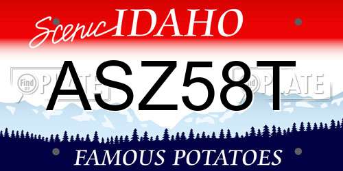 ASZ58T Idaho License Plate