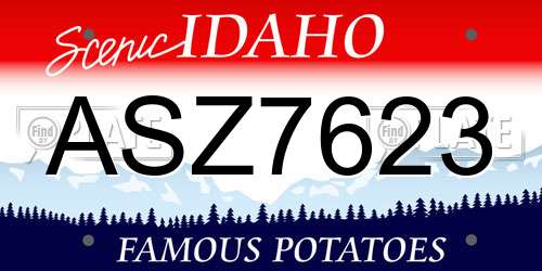 ASZ7623 Idaho License Plate