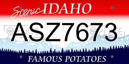 ASZ7673 Idaho License Plate