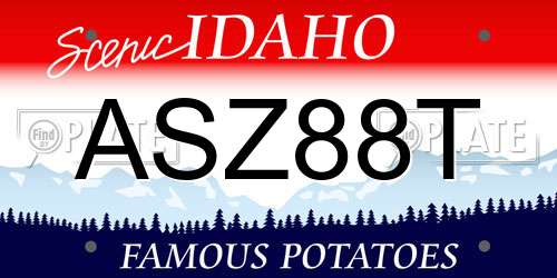 ASZ88T Idaho License Plate