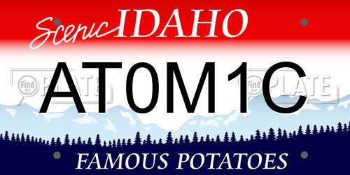 AT0M1C Idaho License Plate