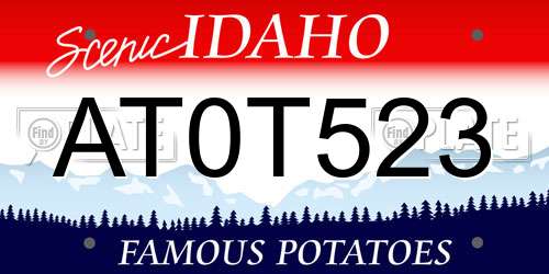 AT0T523 Idaho License Plate