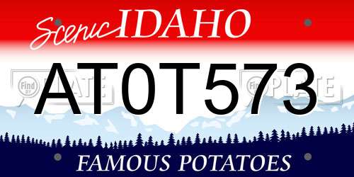 AT0T573 Idaho License Plate
