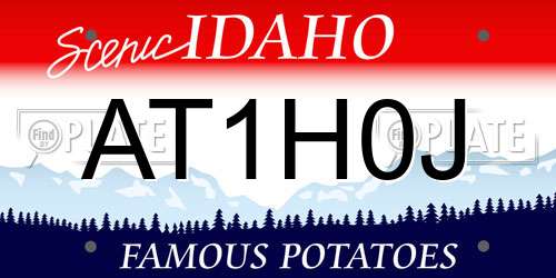 AT1H0J Idaho License Plate