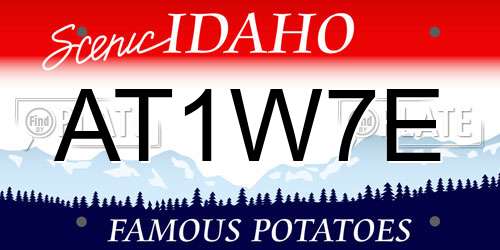 AT1W7E Idaho License Plate