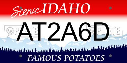 AT2A6D Idaho License Plate
