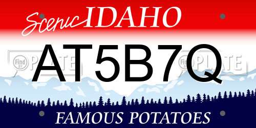 AT5B7Q Idaho License Plate